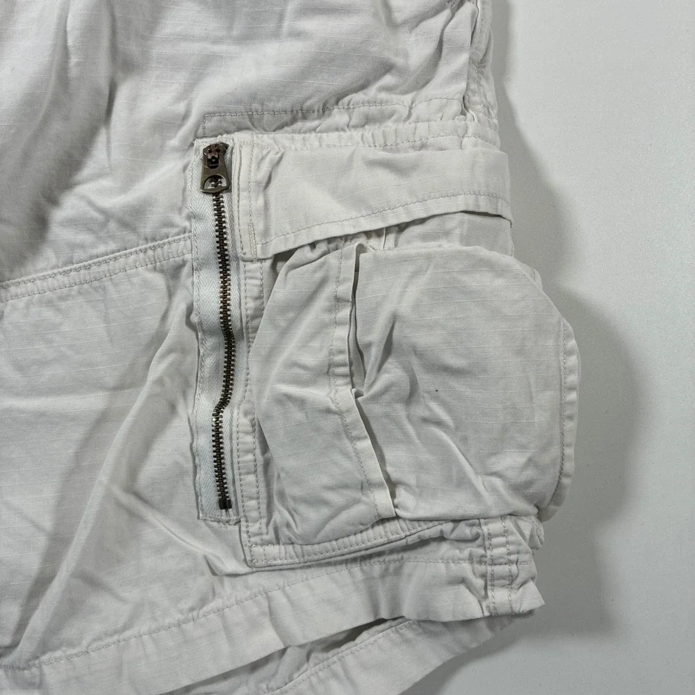 Polo Ralph Lauren Cargo Shorts 40 White Ripstop Utility Flap Pockets Military